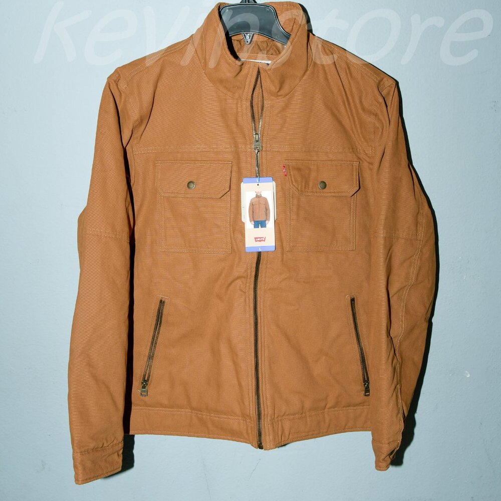 LEVI'S -‎ Men's Black Stand Collar Quilt Lined Jacket